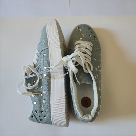 Blue denim Sneakers with Sparkle Accents - Picture 10 of 11